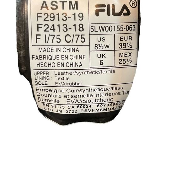 Women's Fila Slip Resistant Composite Toe CoolMax Mem. Foam Shoes Size US 8.5 - Picture 12 of 16